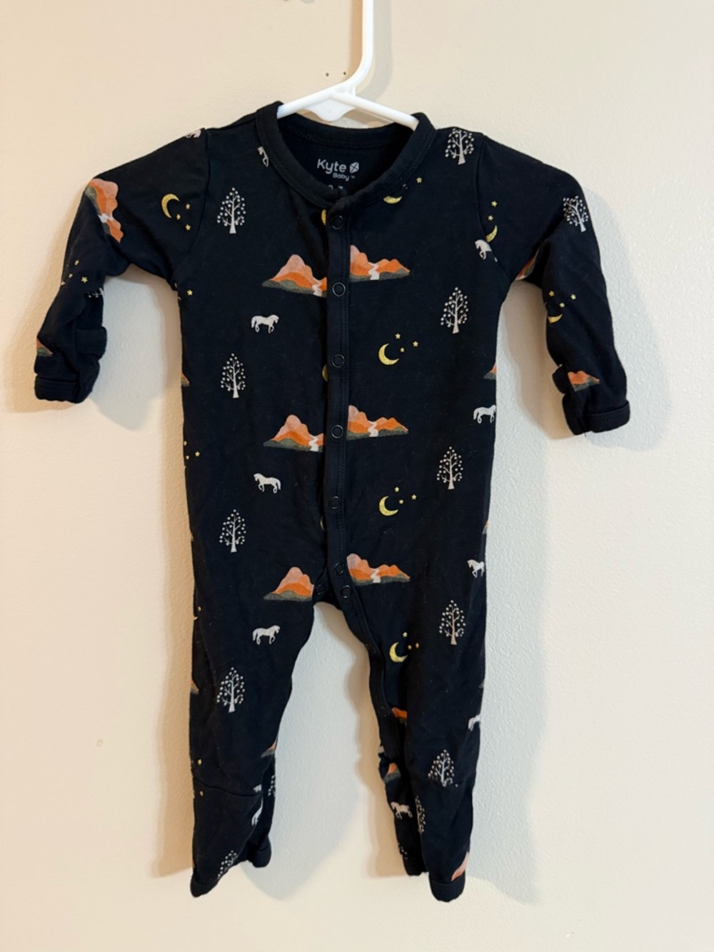 Kyte Baby Navy Moon & Mountain Print One-Piece 0-3 months